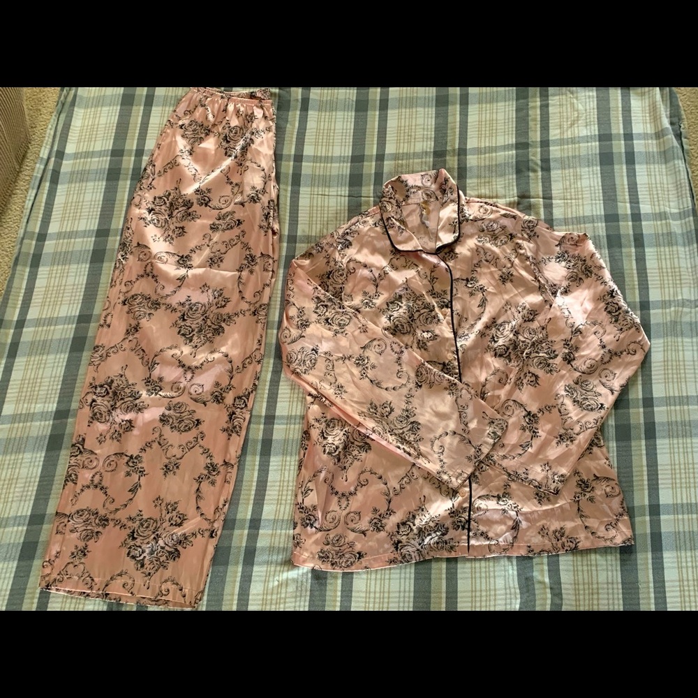 2 piece satin pajama set